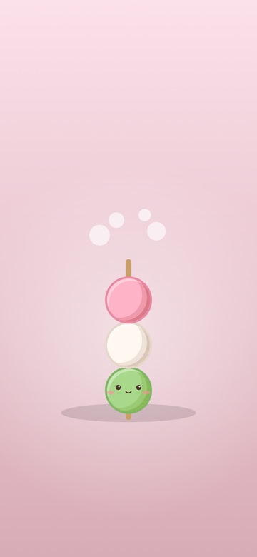Phone wallpaper with a smiling dango