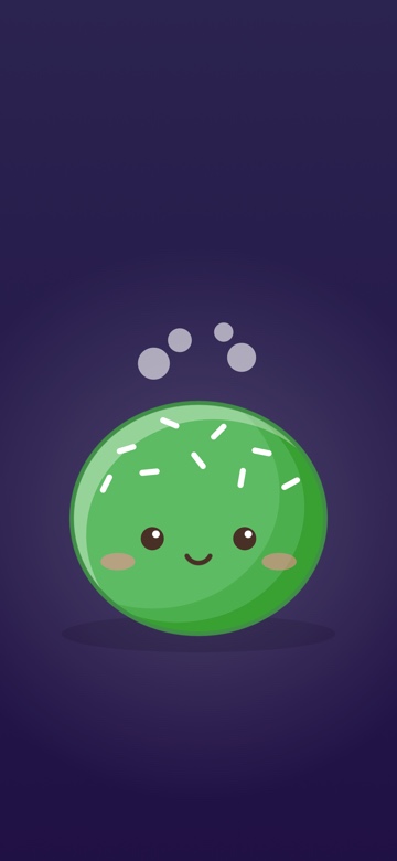 Phone wallpaper with a smiling klepon