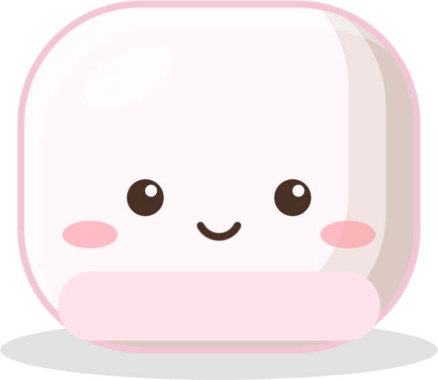 Marshmallow from Squishu, smiling