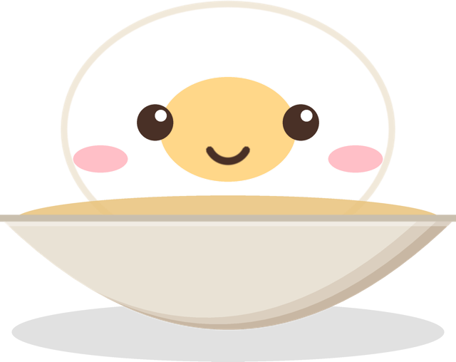 Onsen-Tamago aus Squishu, lächelnd