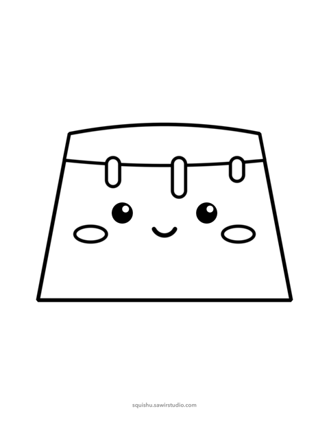Disegno da colorare: Purin sorridente a contorni neri