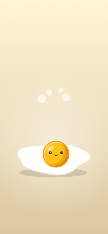 Phone wallpaper with a smiling sunny-side up