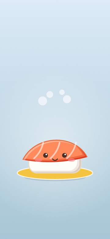 Phone wallpaper with a smiling sushi